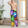 thumbnail image 5 of Uemuo Colorful Easter Eggs1 Pattern Men's Wide Leg Palazzo Lounge Pants with Pockets Light Weight Loose Comfy Casual Pajama Pants-Small, 5 of 9