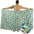 thumbnail image 2 of LA LEELA Men's Bath Trunk Swimwear Sarong Pareo Beach Wrap One Size Multicolored, Leaves Summer Vacation Aloha, 2 of 4