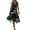 Dark Green, variant on JoveMarine Summer Dress for Women Round Neck Sleeveless - Irregular Hem with Floral Print, Casual Fashion Midi Dress for Daily Chic,Black L