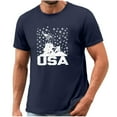 thumbnail image 2 of Jamicy Mens Athletic Shirts Gift for Father Men's Independence Day Printed Short Sleeved T-Shirt Men's Graphic Cotton Breathable T-Shirts 4th Of July Tshirts, 2 of 5