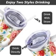 thumbnail image 5 of Flower Design 40 Oz Tumbler with Handle and Straw, Pioneer Flower Woman Stainless Steel Double Walled Vacuum Insulated Cup, Cute Anniversary Wedding Birthday Gifts for Women Girls (1 PC), 5 of 7