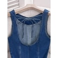 thumbnail image 4 of Women's Sleeveless Denim Dress with Round Neck and Backless Tie-Up Design, 4 of 5
