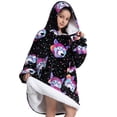 thumbnail image 4 of Sudadera con capucha de gran tamaño para niños y adultos, manta de franela, Sherpa, forro polar, cálido, suave, para acurrucarse, Invierno, 4 of 4