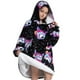 thumbnail image 4 of Oversized Wearale Blanket Hoodie Flannel Sherpa Fleece Warm Soft Winter Hoodie Sweatshirt for Kids Adults Snuggle, 4 of 4