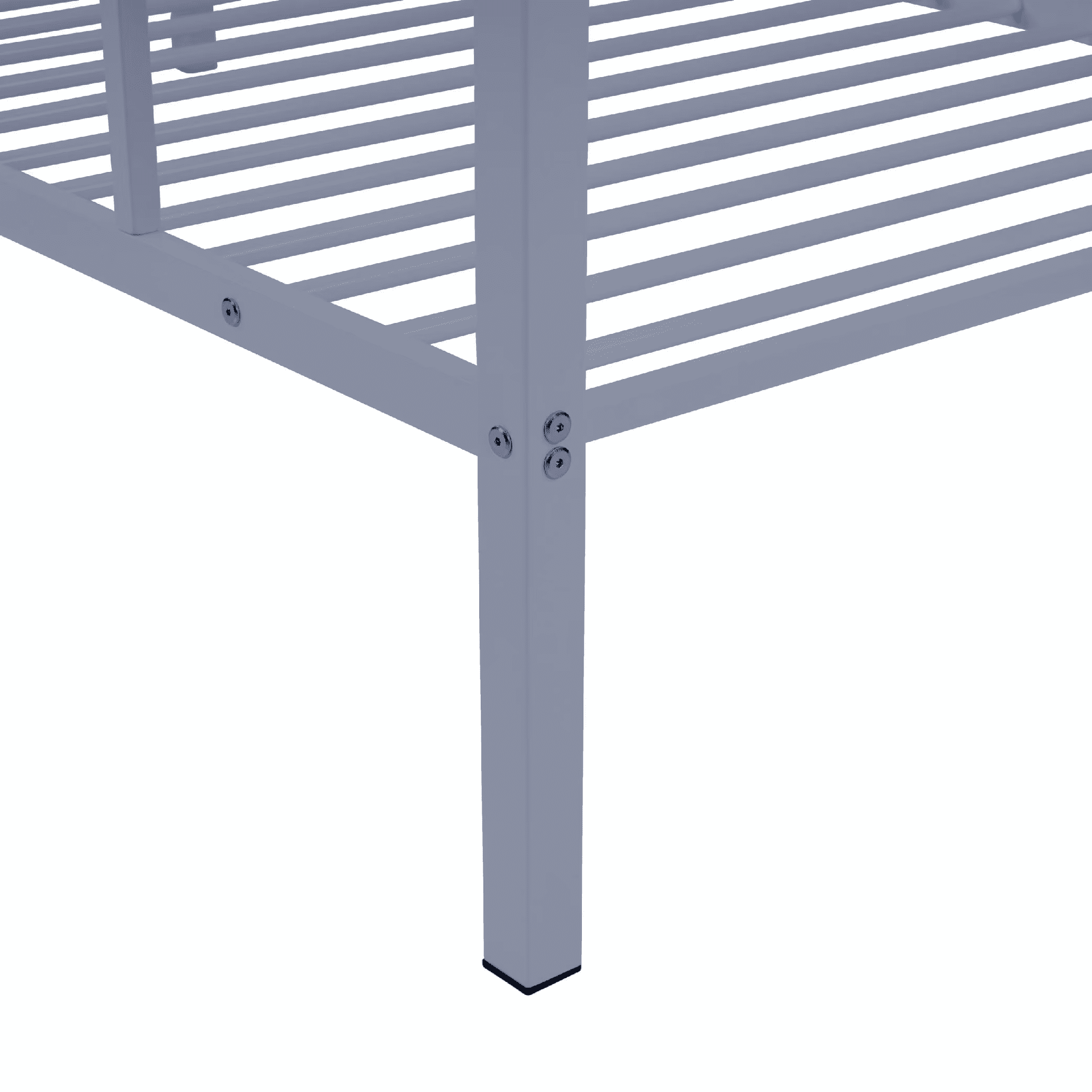 MAYEERTY Twin Size Metal Bunk Bed, Low Profile Bed Frame with Built-in Ladder, High Guardrail, Space-Saving for Kids, No Box Spring Required, Gray