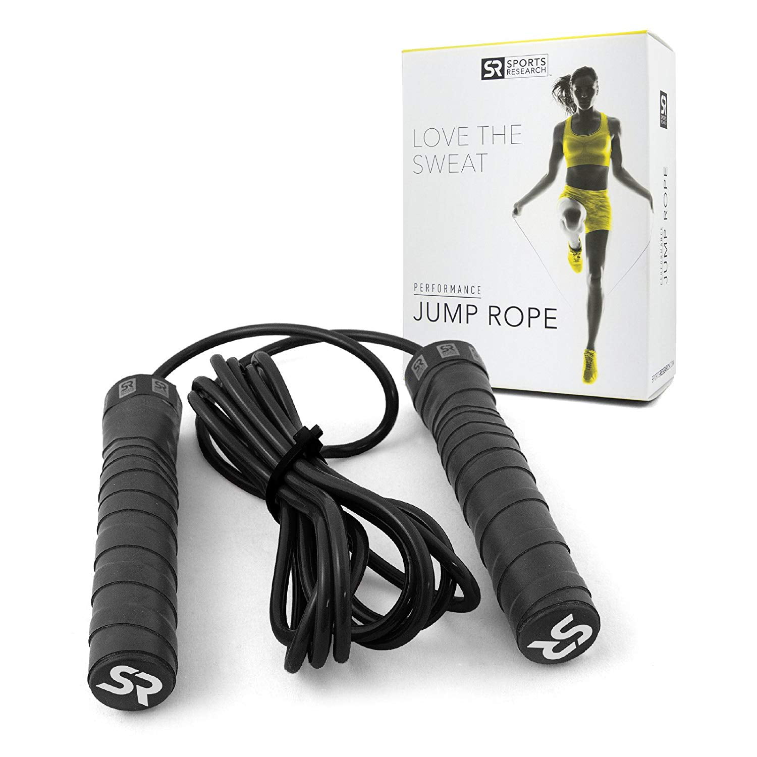 Adjustable-Length Rope for Fitness and Speed Training Sweet Sweat Performance Jump Rope by Sports Research Includes Bonus Sweet Sweat Gel Sample! 