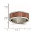thumbnail image 6 of Chisel Titanium Brushed Center Brown IP-plated 8mm Grooved Edge Band, 6 of 7