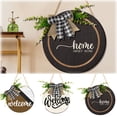 thumbnail image 4 of GeBuSn 30cm/11.81in Wooden Welcome Sign Round Garden Hanging Plaque With Greenery Design 30cm(12") Front Door Home Wall Hanging For Porch Patio & Indoor Use (B), 4 of 4