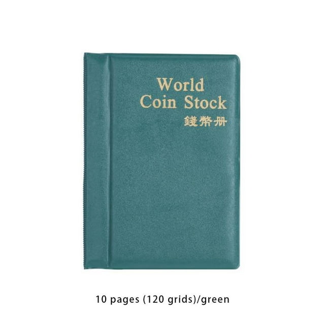 Langgg Banknotes Album Vertical PVC Eco Friendly Lightweight Portable Coin Holders Interleaf Type Collection Pamphlet Movie Green