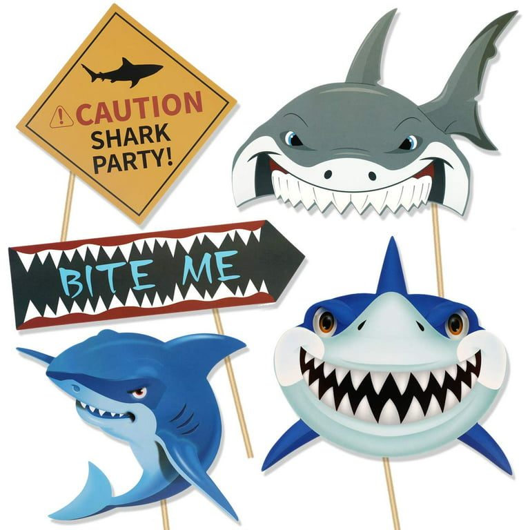 PartyPavillion Photo Booth Props Shark Party - Blue