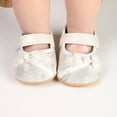 thumbnail image 6 of Tigivemen Flower Girl Dress Shoes Infant Baby Mary Jane Flats with Non Slip Bow Cirb Shoe for Newborn White Size 3, 6 of 7