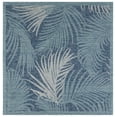 thumbnail image 2 of Safavieh Courtyard Padic Botanical Indoor/Outdoor Area Rug, Aqua/Navy, 6'7" x 6'7" Square, 2 of 8