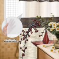 thumbnail image 3 of No Hook Shower Curtain, Texas Star Red Shower Curtains for Bathroom with See Through Top Window, Farmhouse Berry Wooden Vintage Waterproof & Washable Bath Curtain Stall 48"x72", 3 of 9