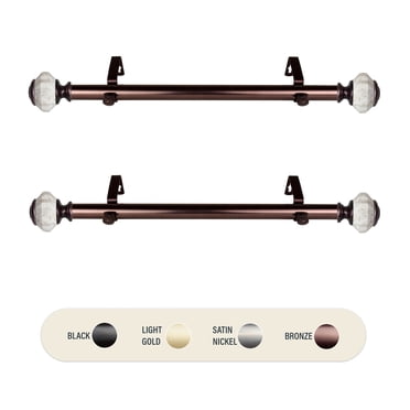 1 inch Aria Side Curtain Rod 12-20" (Set of 2) - Bronze
