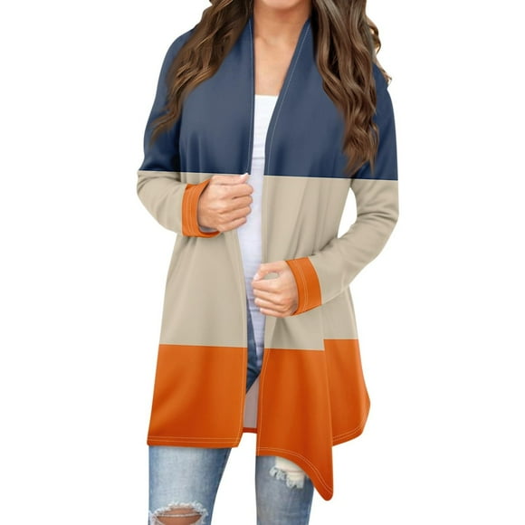 Kogui Cardigans for Women Long Cardigan Sweaters for Women 2025 Trendy Oversized Knit Chunky Button Cardigans Fall Winter Outfits (Orange,L)