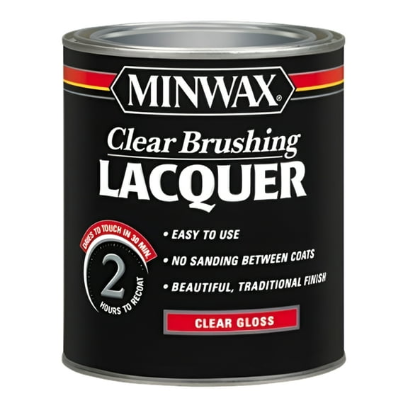 Minwax Brushing Lacquer - Quick Drying, Gloss, Clear - Quart