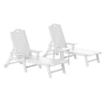 thumbnail image 3 of WestinTrends Aruba 3-Piece Outdoor Patio Chaise Lounge Chair with Wheels & Cup Holder with Patio Side Table, White, 3 of 16