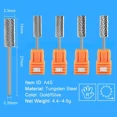 thumbnail image 3 of Brocas para uñas de carburo de tungsteno 4XC, cabezal de molienda de barril pequeño, máquina cortadora, lijadora, herramientas de diseño de uñas DIY de 3/32", 3 of 5