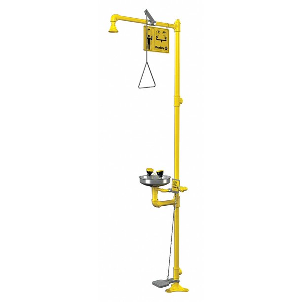 Bradley Drench Shower With Face/Eyewash,Yellow S19310AC