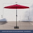thumbnail image 2 of BELLEZE Crank to Open 9 Foot Outdoor Umbrella UV resistant Water Repellent Cover Shade Canopy Auto Tilt Home, 2 of 7