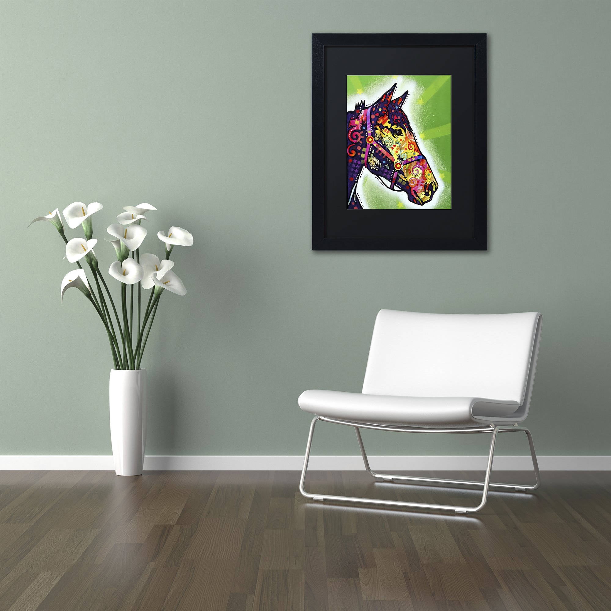 Trademark Fine Art "Horse II" Canvas Art by Dean Russo, Black Matte, Black Frame
