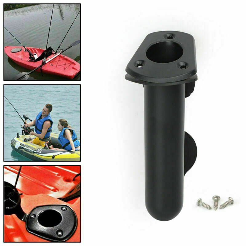 2 PC Flush Mount Fishing Rod Holder Bracket for Boat Kayak Pole With Cap Cover 