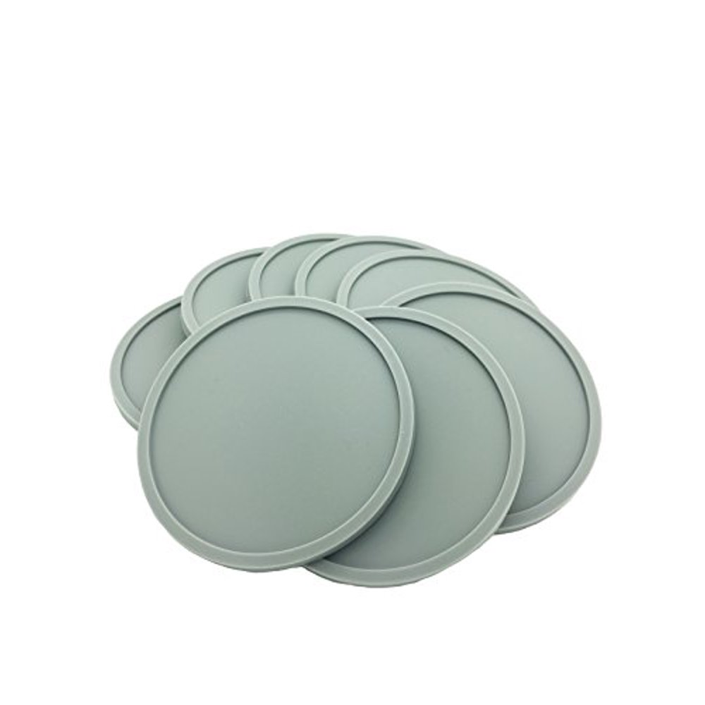 Grey Silicone Rubber Coasters, Catches Liquids, Protects Furniture from