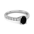 thumbnail image 2 of Solitaire 1.50 Ctw Black Spinel 925 Sterling Silver Floating Halo Bridal Women Valentines Day Gifts Ring, 2 of 3