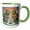 Green/White, variant on 3drose, Funny Cool T-rex Dinosaurs Roasting Marshmallows Camping Graffiti, 15oz Mug