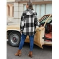 thumbnail image 5 of Weardear Womens Plus Size Shacket Jacket Flannel Plaid Long Sleeve Button Down Shirts Casual Fall Blouses Tops, 5 of 7