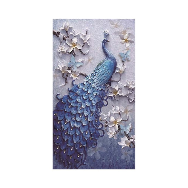 5D Diy cristal Animal pintura pájaro pareja cerdo pavo real redondo diamantes de imitación artesanía diamante punto de cruz decoración de la habitación seitruly JJ15249-04