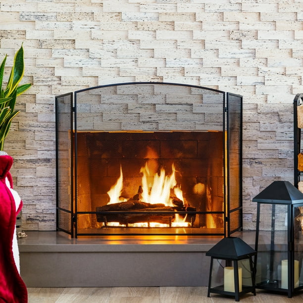 Best Choice Products 47x29in 3 Panel Steel Mesh Fireplace Screen Spark Guard W Rustic Worn Finish Black Com - Pleasant Hearth Mission Style 3 Panel Fireplace Screen Best Choice Products 47x29in 3 Panel Steel Mesh Fireplace Screen Spark Guard W Rustic Worn Finish Black Com - Pleasant Hearth Mission Style 3 Panel Fireplace Screen