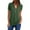 Army Green, variant on ICHUANYI Women's Tops Casual V Neck Chiffon Blouses Short Sleeve Solid Zip Up Down Shirts Trending 2024
