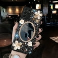 thumbnail image 5 of Samsung Galaxy S21 Ultra Bling Case Mirror, Inlaid Bling Black Gemstone Makeup Mirror, Shiny Luxury Sun Flower Diamond for Women Girl(Black), 5 of 14