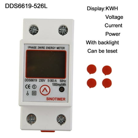 

Suyin Dds6619 5-80A 230V Lcd Digital Single Phase Energy Watt Kwh Meter Din Rail Mount