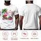 thumbnail image 5 of Camisetas gráficas informales de manga corta con flamencos navideños de Papá Noel para hombre, 5 of 8