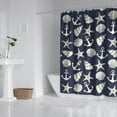 thumbnail image 3 of Nautical Sailboat and Anchor Shower Curtain 72x84in, Waterproof Chun Yafang Polyester Fabric with 12 Plastic Hooks, Marine-Themed Bathroom Decor for Coastal Homes, RVs, Dorms, or Beach Houses, 3 of 5