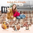 thumbnail image 5 of Haperlare 6'x9' Modern Plaid Area Rug Washable Rugs, Non Slip Ultra Soft Rug Stain Resistant Farmhouse Rug Carpet for Living Room Bedroom Dining Room, Orange, 5 of 8
