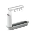 thumbnail image 1 of Wosthever Estante de almacenamiento para fregadero, soporte de drenaje de esponja hueca, estante de plástico ajustable Organizadores de utensilios de cocina gris blanco, 1 of 6