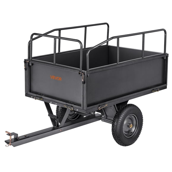 VEVOR Steel Dump Cart 17 Cu. Ft 600LB for ATV/UTV Trailer Tow Behind Heavy Duty