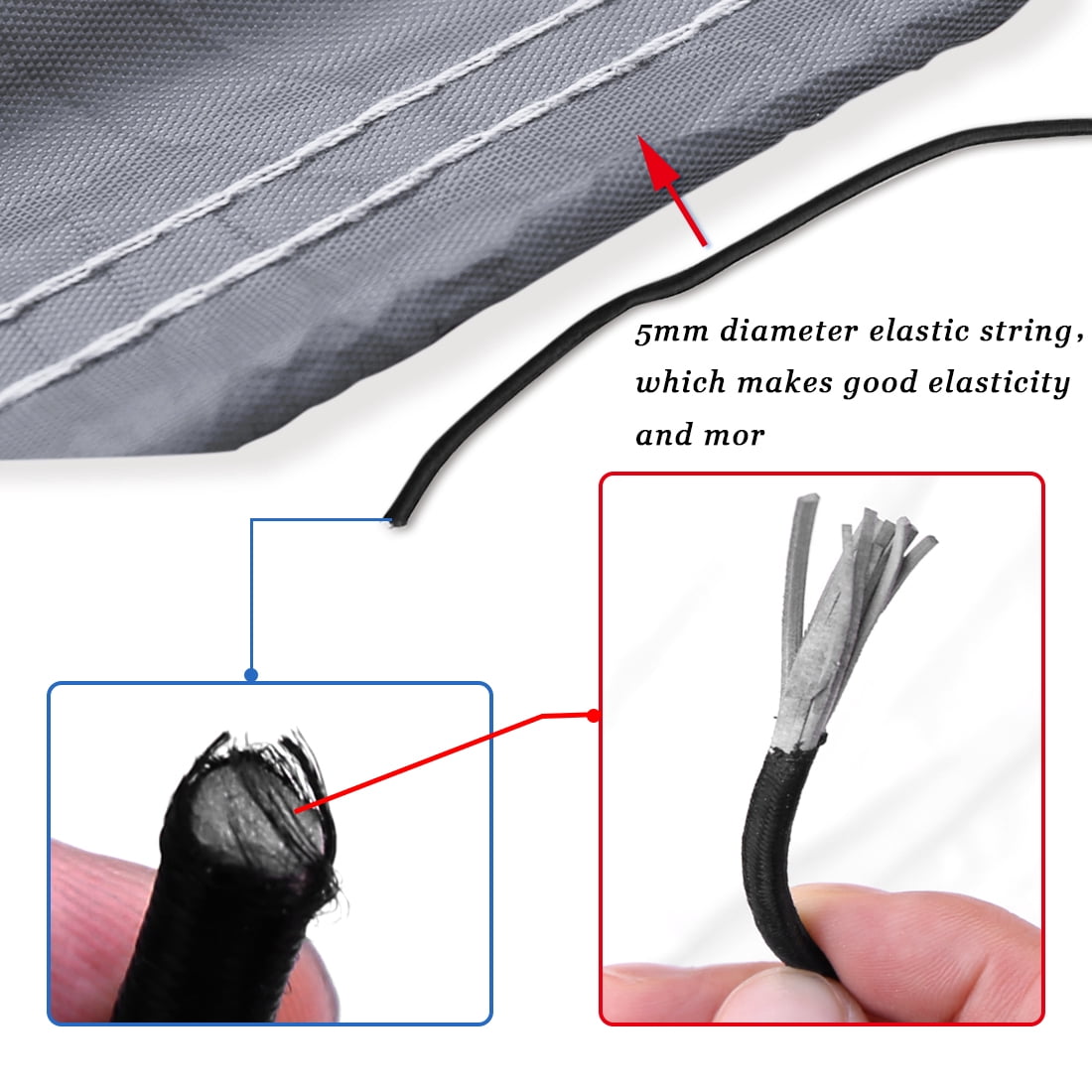 210D Waterproof Trailerable V-Hull Boat Cover, Gray