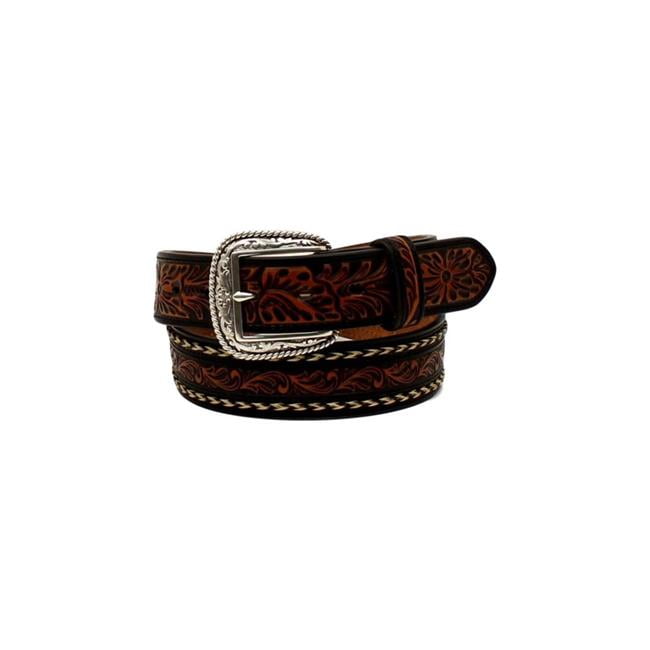 Ariat Mens Black /& Tan Floral Basic Belt