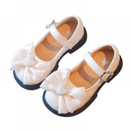 

SILVERCELL Girls Dress Shoes Mary Jane Shoes for Girl Ballet Flats Back to School Bow Princess Wedding Shoes 2-9 Years