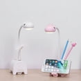 thumbnail image 4 of Lámpara de escritorio LED blanca para niños, lámpara de escritorio tricolor regulable, interruptor táctil/conexión USB/portalápices, lámpara de lectura para habitación infantil, estudio, trabajo, 4 of 5