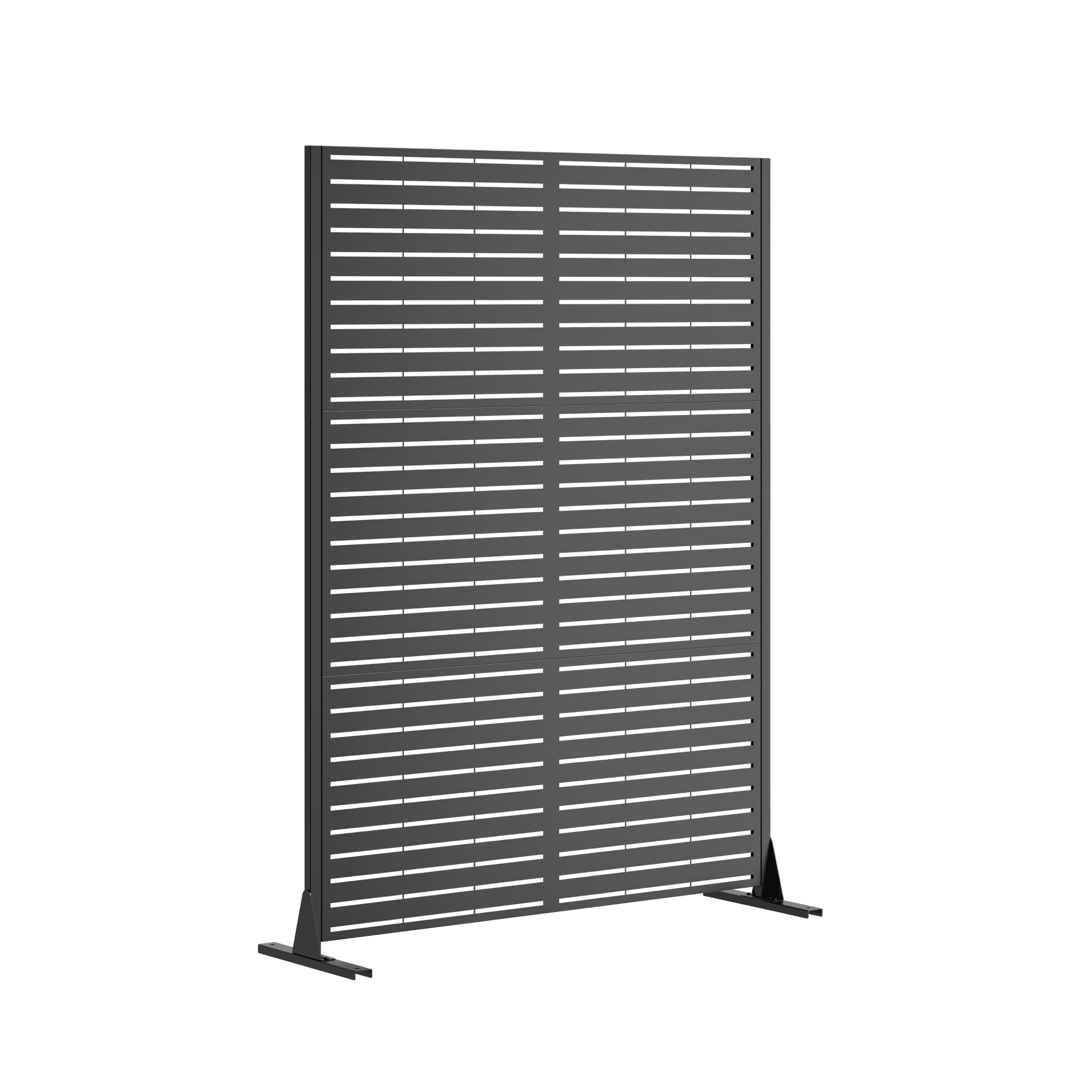 Leumius 72"x46" Outdoor Privacy Screen Freestanding Metal Room Dividers Balcony Decorative Screen with Stable Base,Portable Divider Screens for Patio, Deck, Balcony, Backyard, Garden,Black