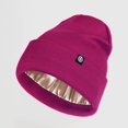 thumbnail image 2 of Silk Lined Flanged Winter Beanie for Women Ear Protective Thermal Pullover Hat Warm Outdoor Knit Cap for Men and Women, 2 of 8