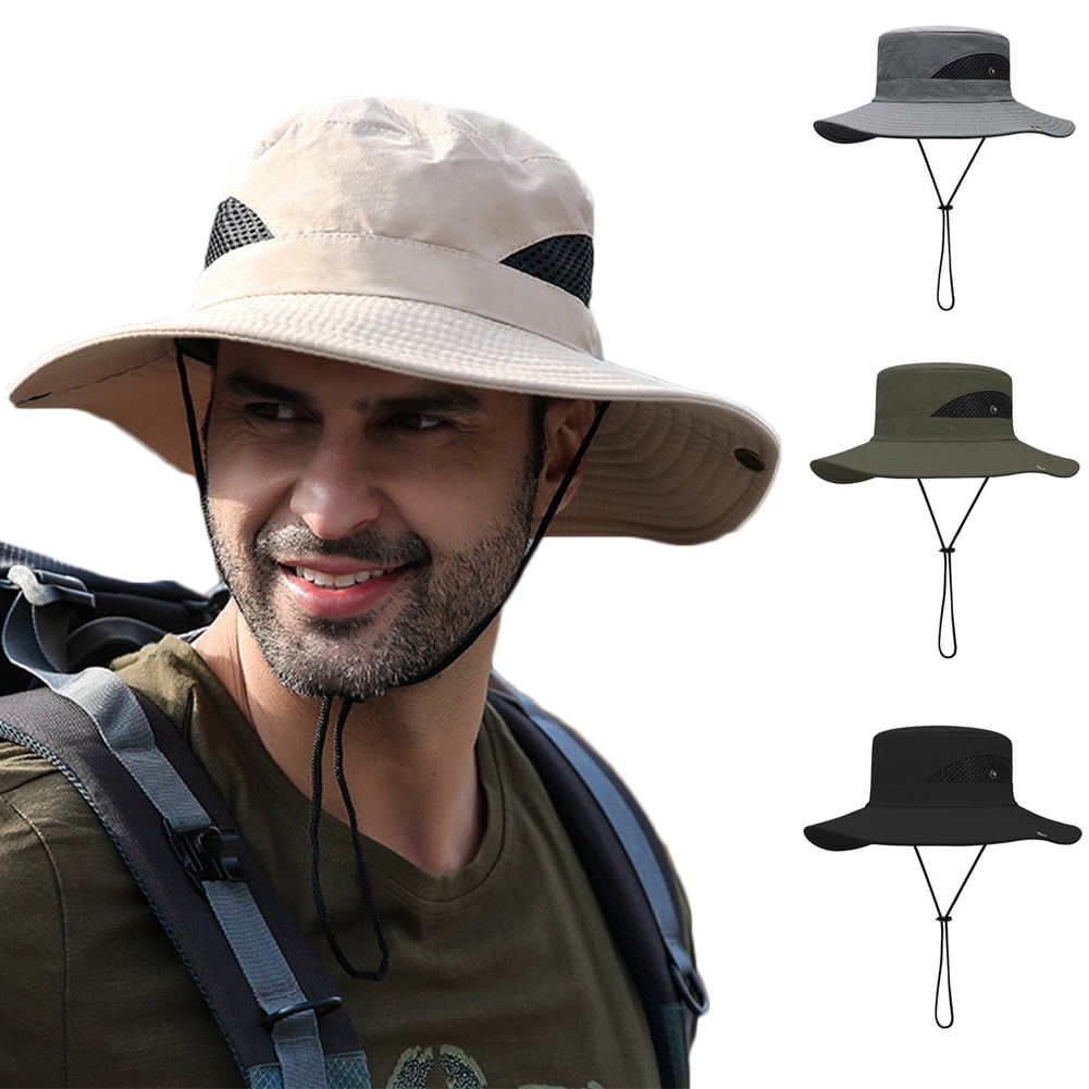 Visland Men Wide Brim Sun Hat , Waterproof UV Protection Breathable ...