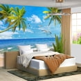 thumbnail image 3 of - Beach Mural Ocean Backgrounds Coastal Beachy Wallpaper Extra Large Wall murals for Bedroom Living Room（not Peel and, 3 of 3