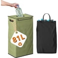 thumbnail image 1 of GILLAS Green Recycling Bin, 110L, Plastic, Rectangular, Washable, Home Recycling Bin with Removable Reusable Inner Bags for Bottles Cans Glass Plastics, 1 of 8