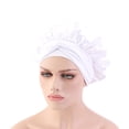thumbnail image 2 of Dress Choice Women Satin Hair Cover Sleep Cap Adjustable Hair Bonnet with Tie Band Slouchy Night Sleeping Beanie for Hair Protection, 2 of 8